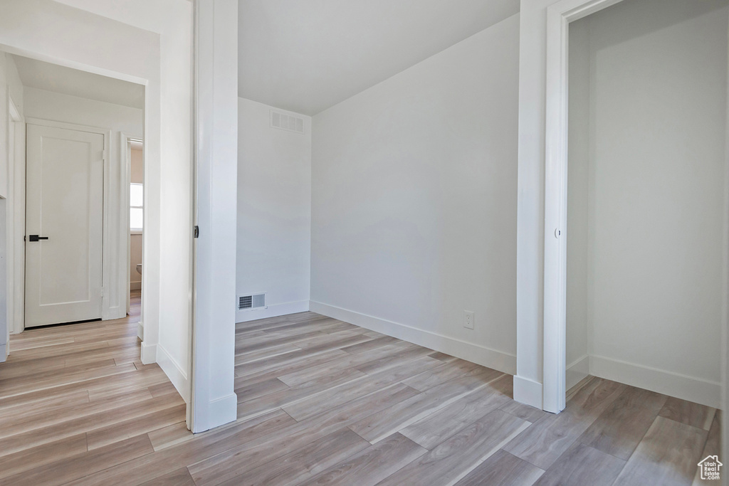 Interior space featuring light hardwood / wood-style flooring