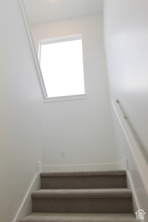Staircase with plenty of natural light