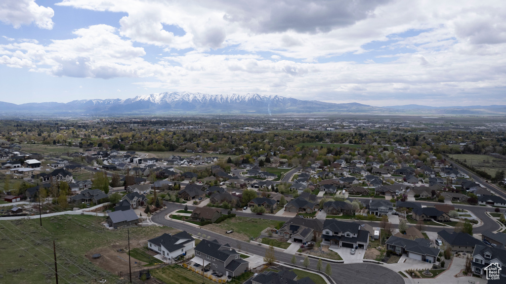 Bird\'s eye view with a mountain view and a residential view