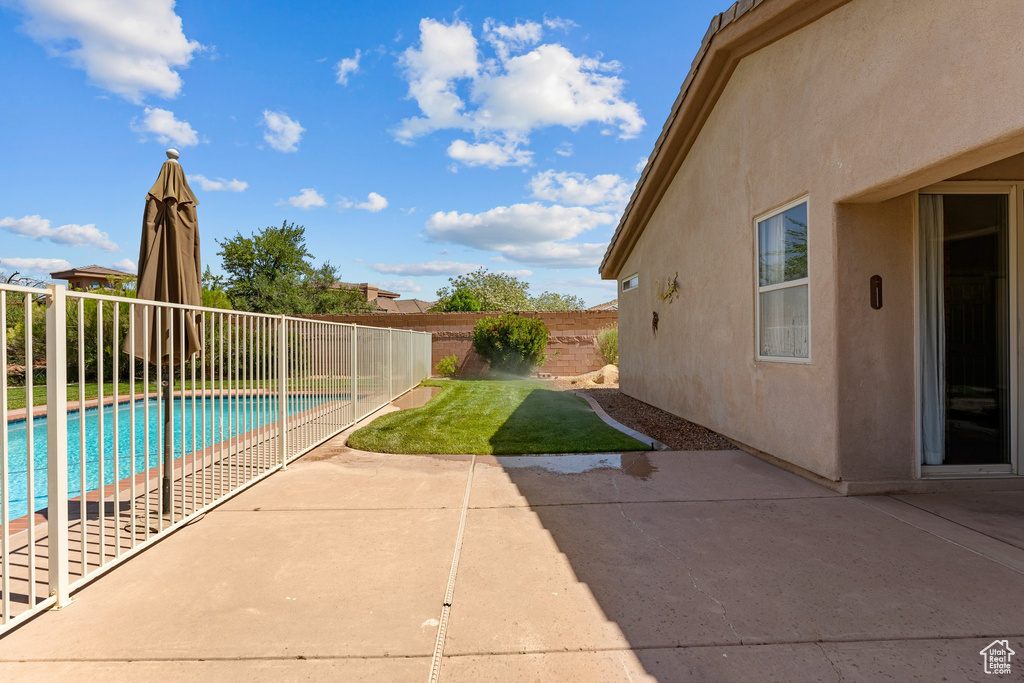 View of pool with a patio