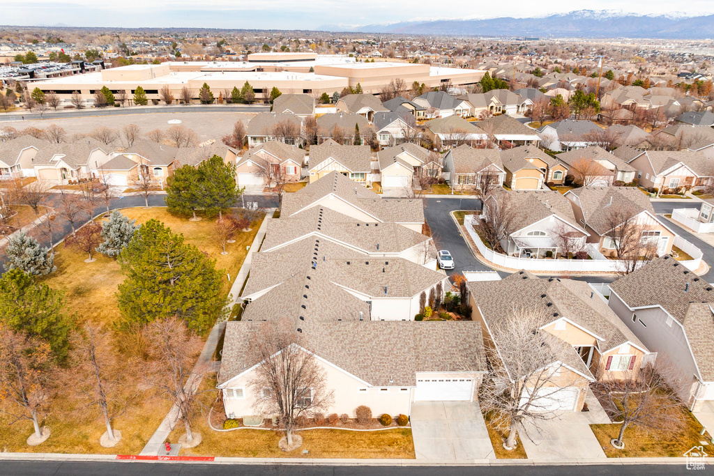 Aerial perspective of suburban area