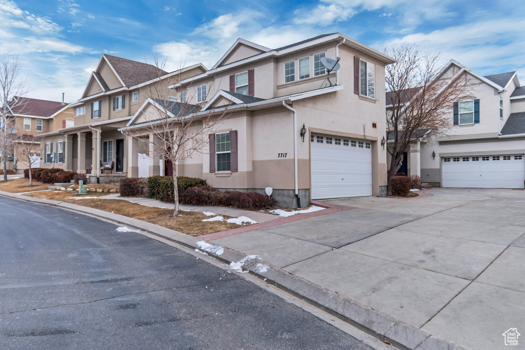 View of front of house with a garage