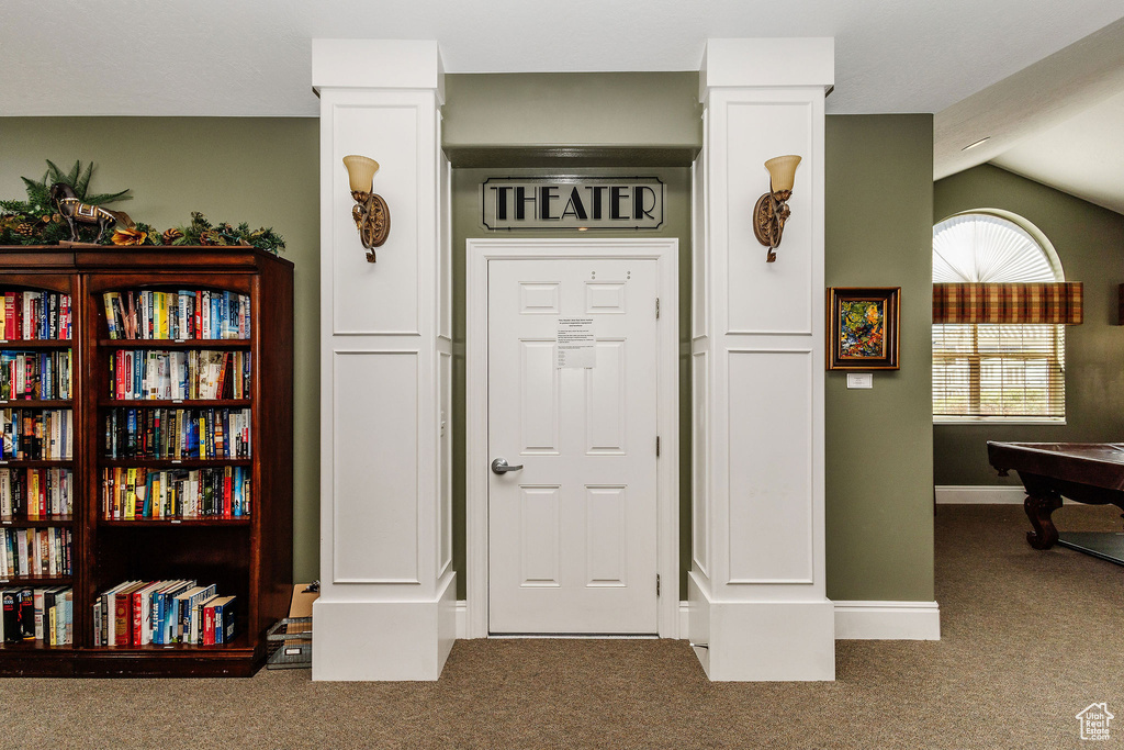 Interior space with carpet flooring