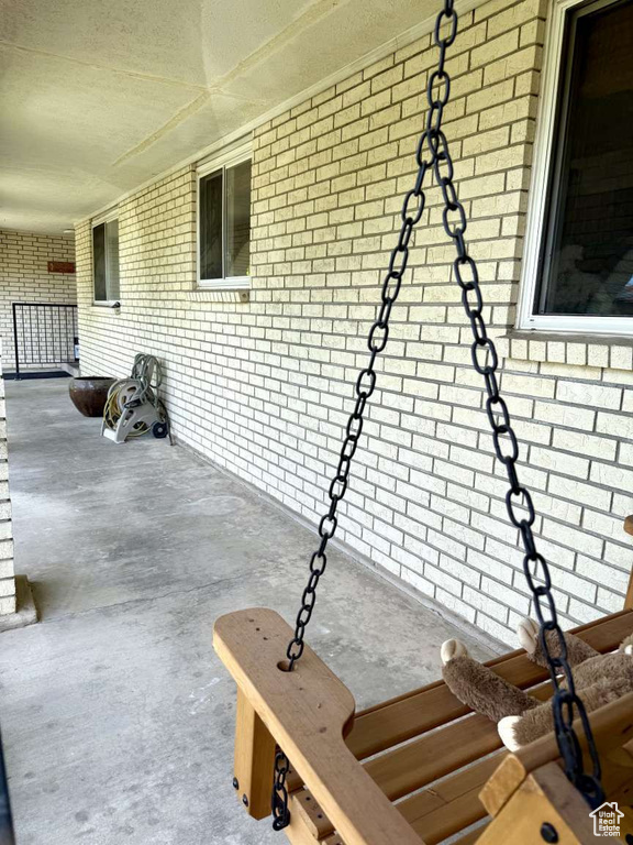 View of covered porch