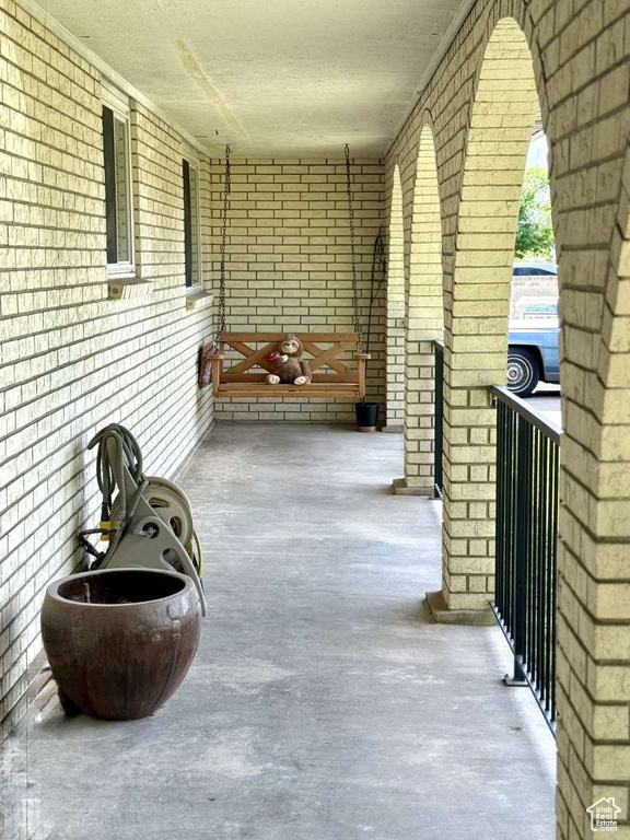View of covered porch