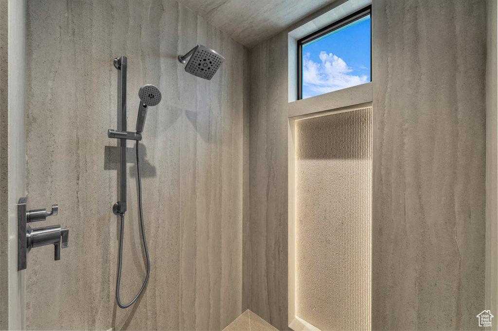 Bathroom view of a shower