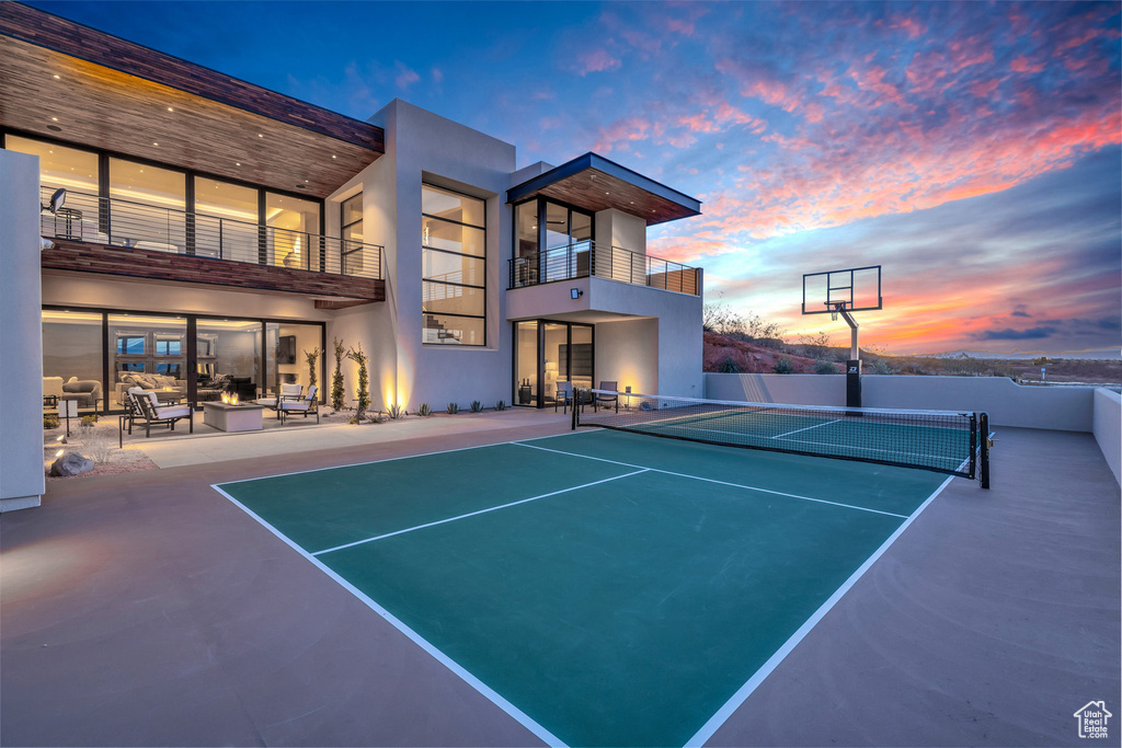 View of tennis court
