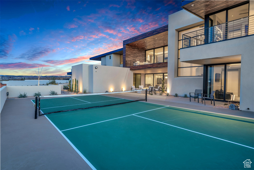 View of tennis court
