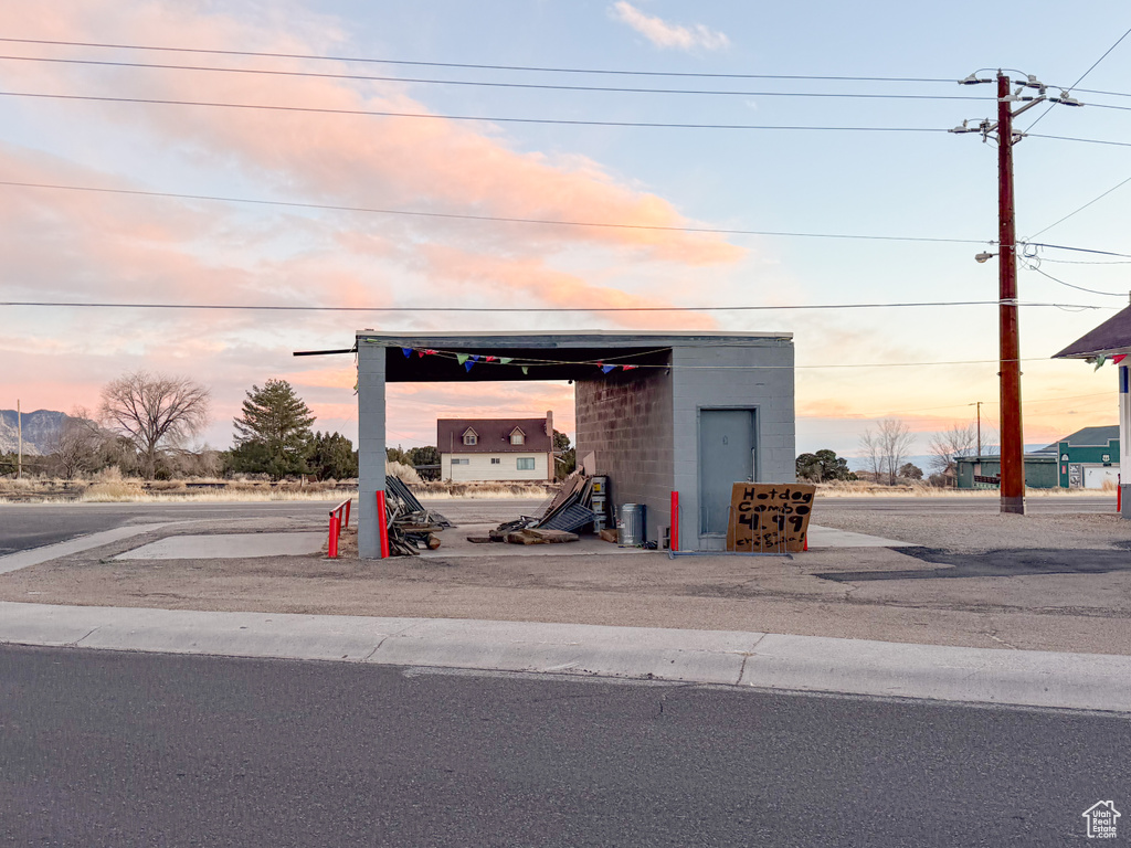 View of outdoor structure at dusk