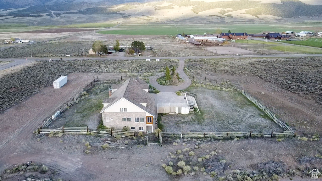 Aerial view of sparsely populated area