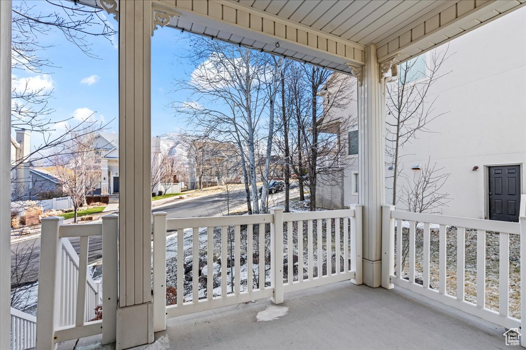 Balcony featuring a porch