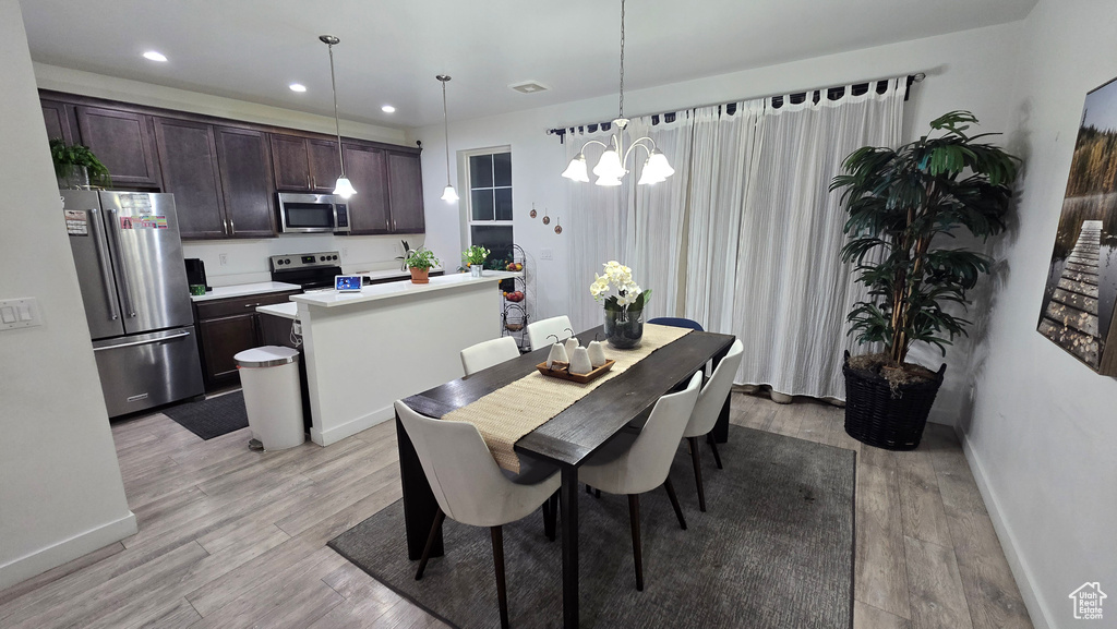 Dining room featuring light hardwood / wood-style floors