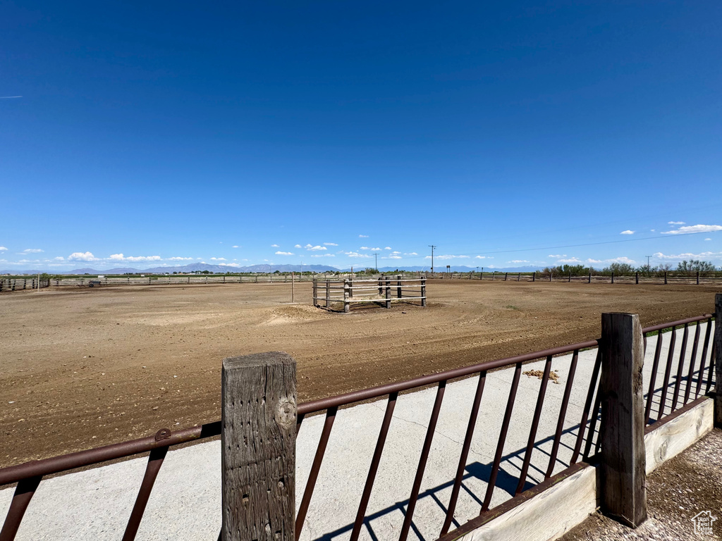 View of yard featuring a view of countryside