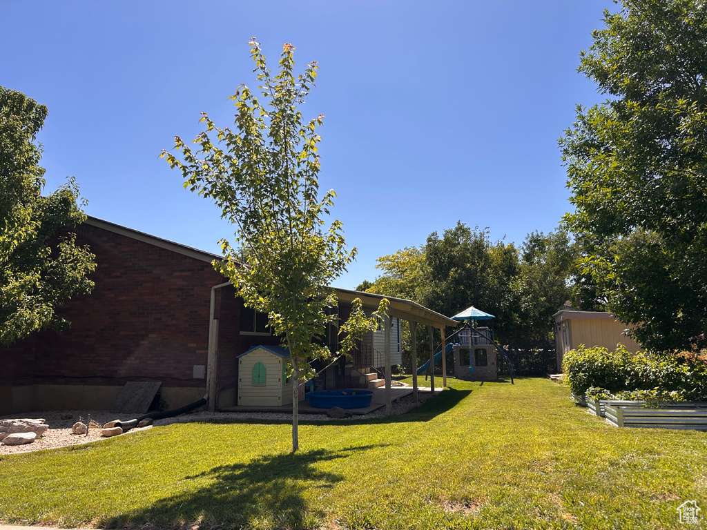 View of grassy yard