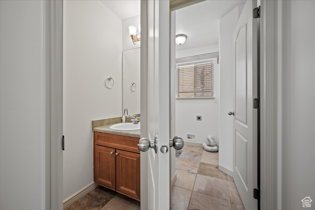 Bathroom featuring vanity