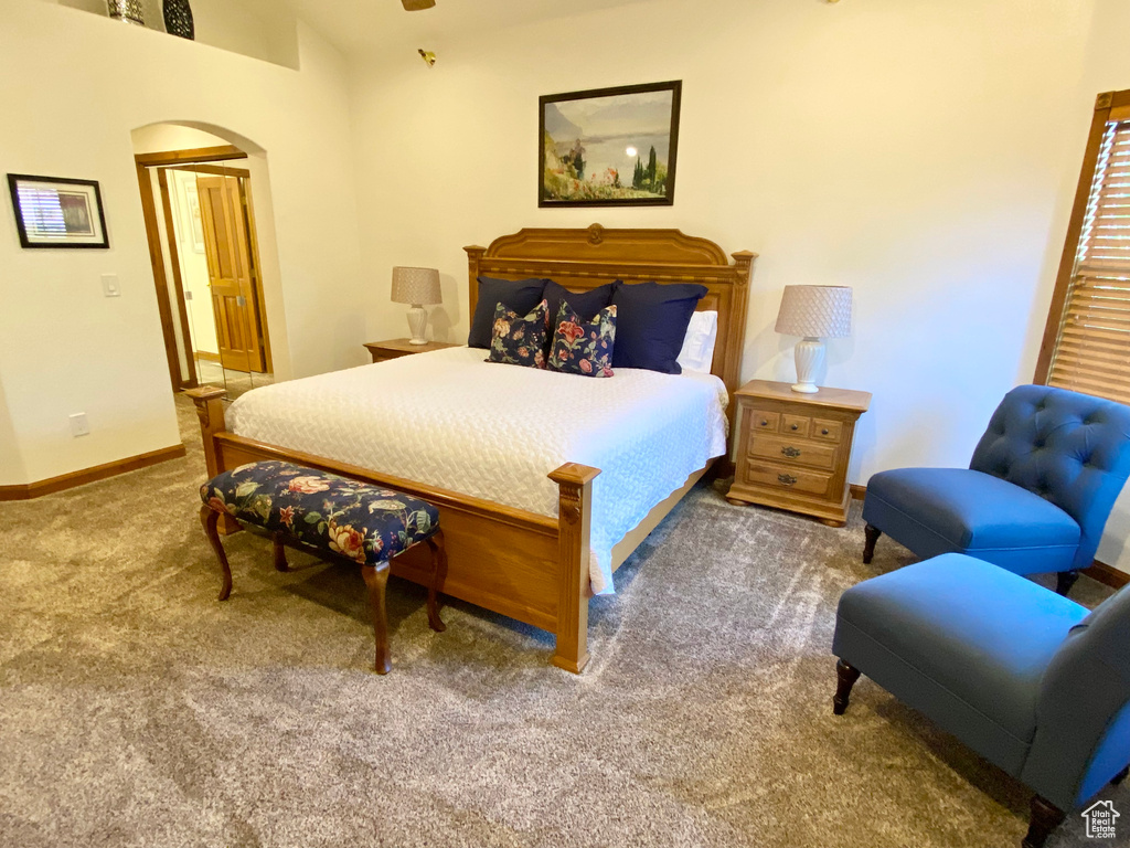 Bedroom featuring carpet floors