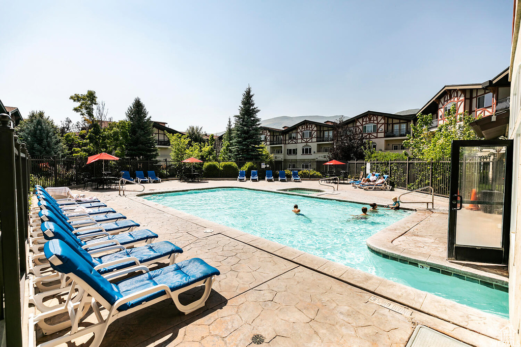 View of pool with a patio