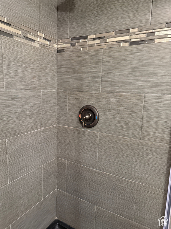 Room details with tiled shower
