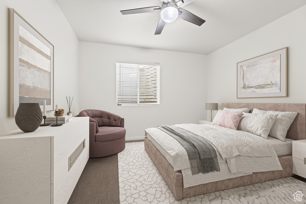 Bedroom with a ceiling fan
