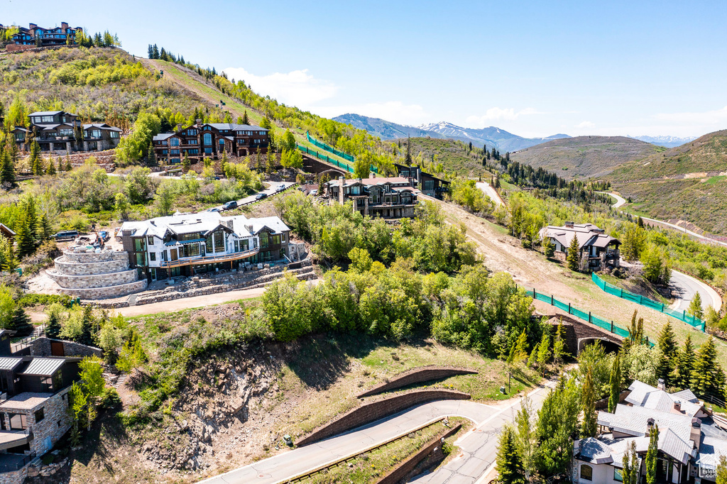 Bird's eye view of a mountain backdrop