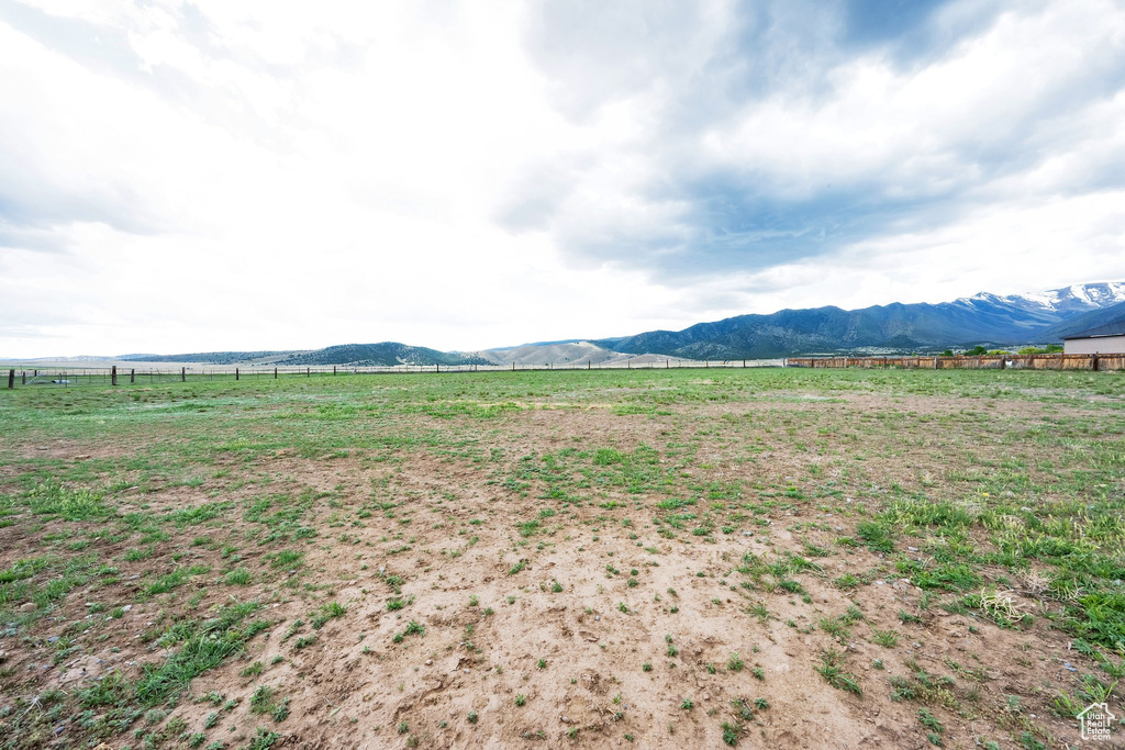 Mountain view with rural landscape