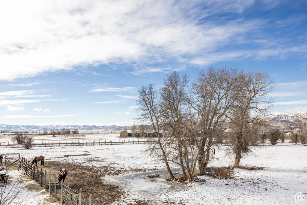 Water view with rural landscape