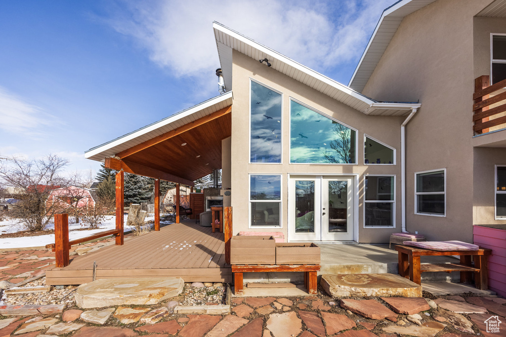 Deck featuring french doors