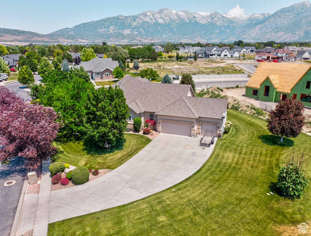 Mountain view with nearby suburban area