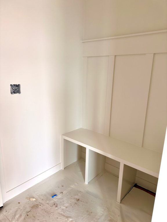 Mudroom with concrete floors