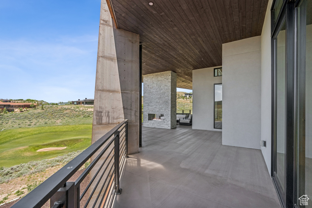 Balcony with view of golf course