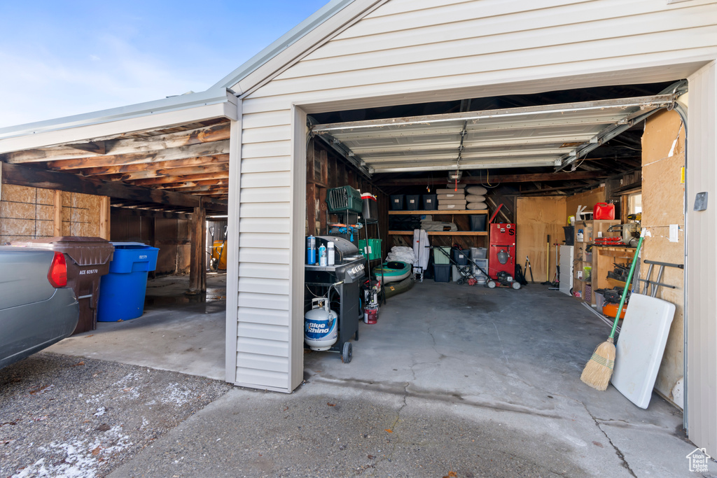 View of garage