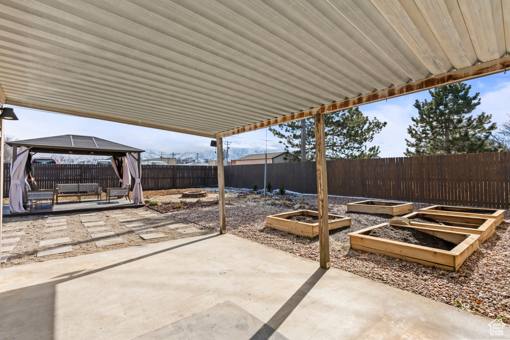 View of patio / terrace with a gazebo