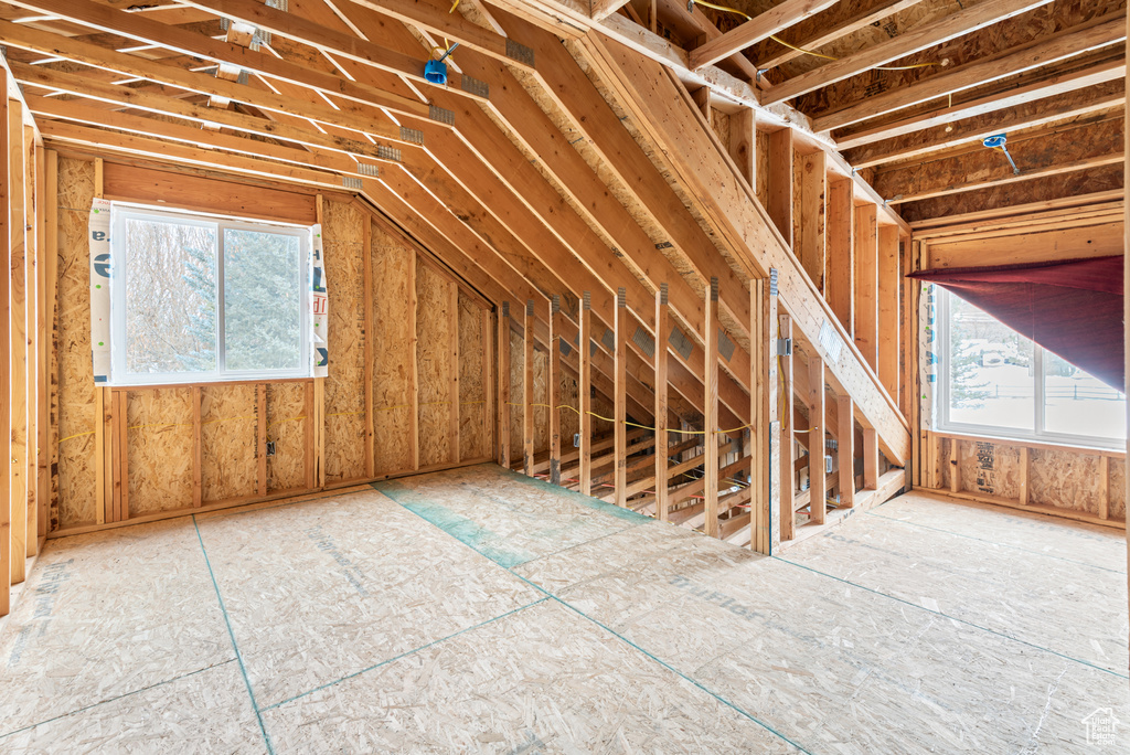 View of unfinished attic