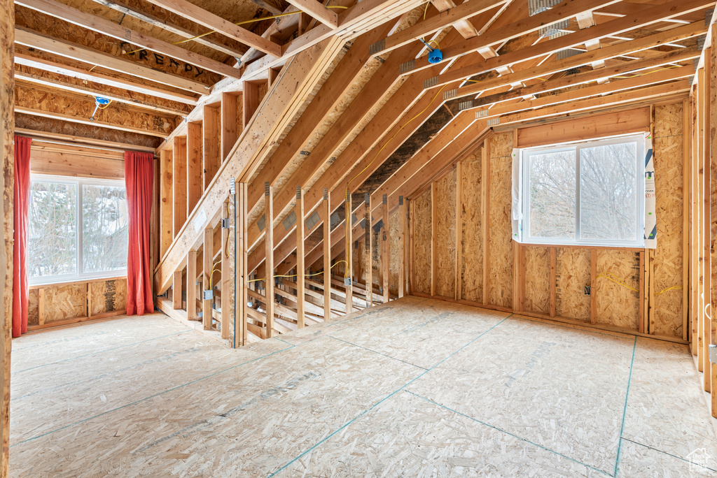 View of unfinished attic