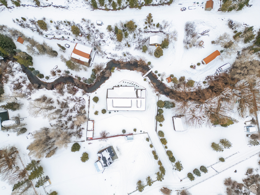 View of snowy aerial view