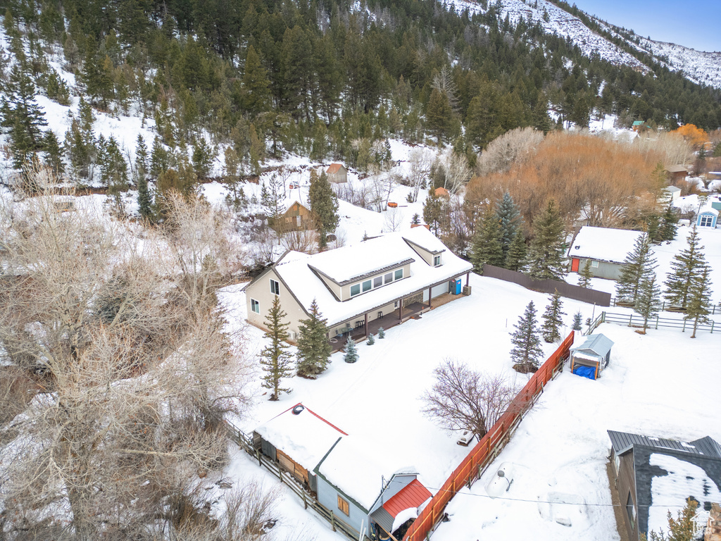 View of snowy aerial view