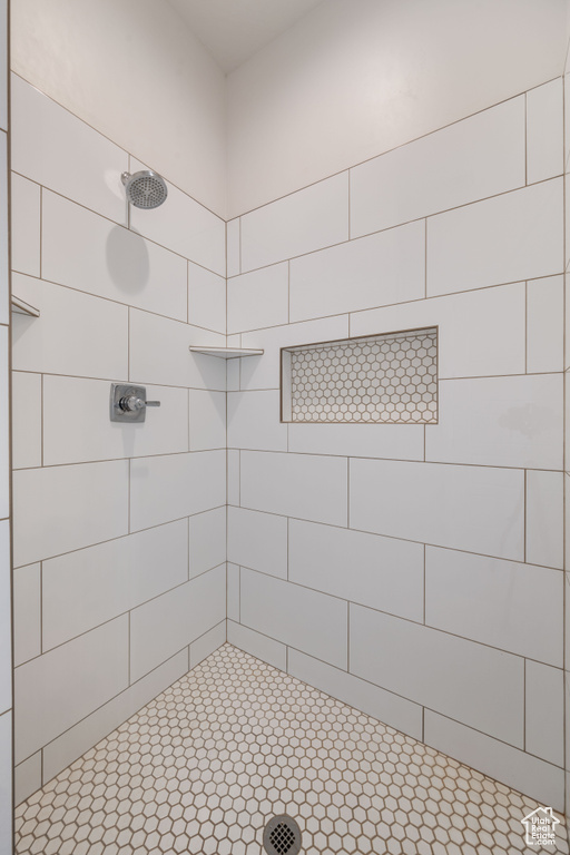 Bathroom with a tile shower