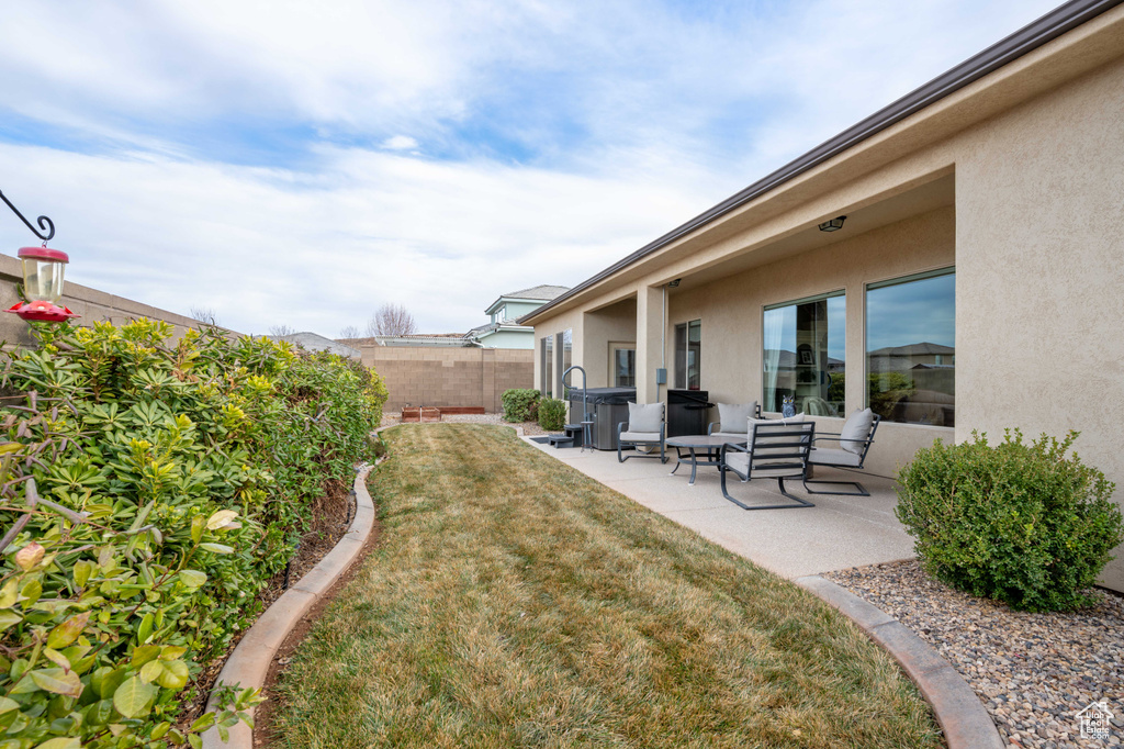 View of yard featuring a patio area