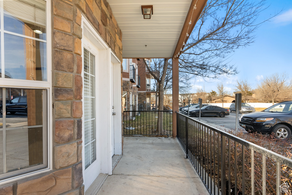 Balcony with a porch