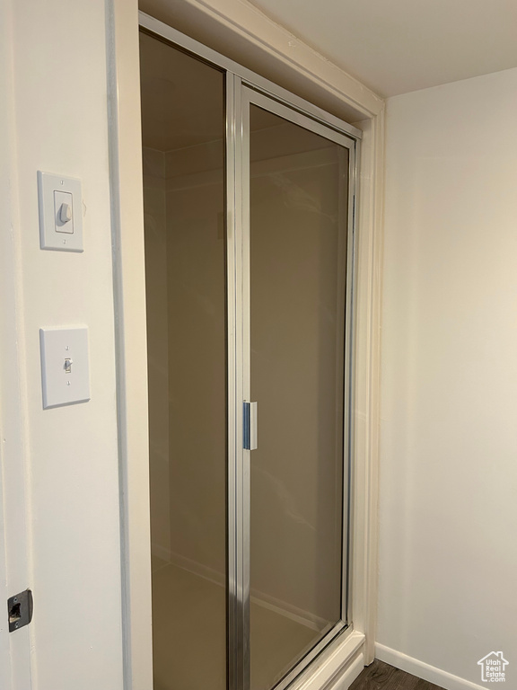 Bathroom with an enclosed shower