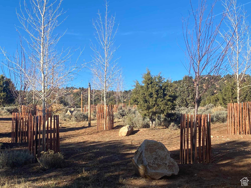 View of yard with fence