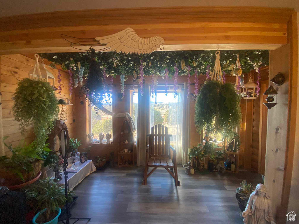 Entryway featuring wood finished floors