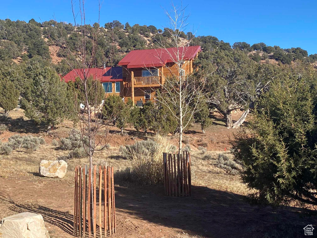 Exterior space with a forest view