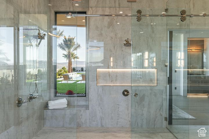 Bathroom featuring walk in shower