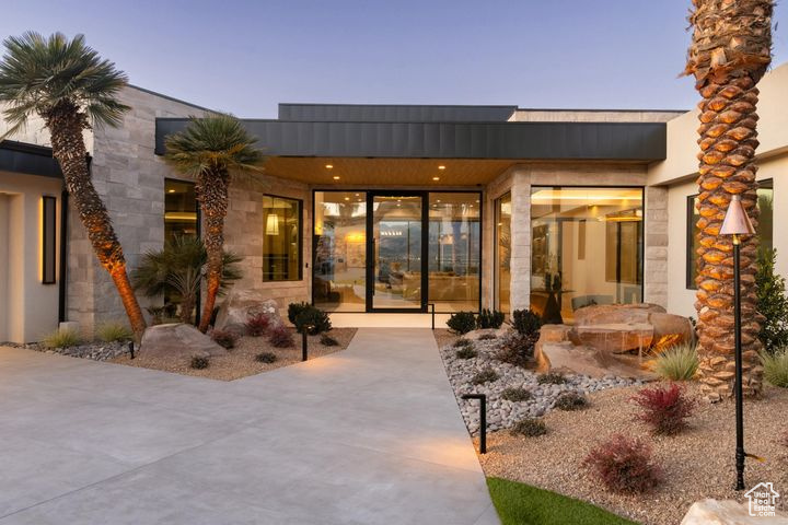 Exterior space with a patio