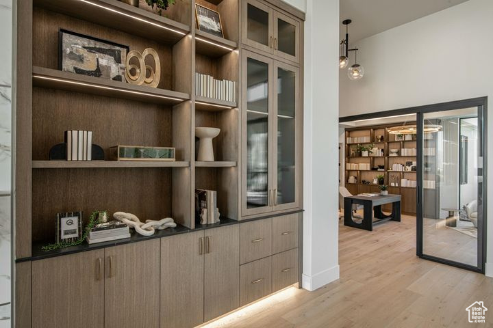 Interior space with hardwood / wood-style flooring