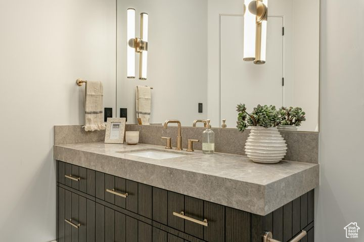 Bathroom featuring vanity