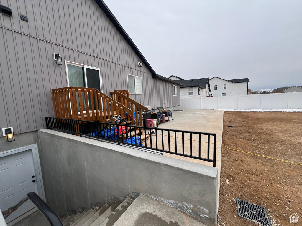 View of home's exterior featuring a patio area