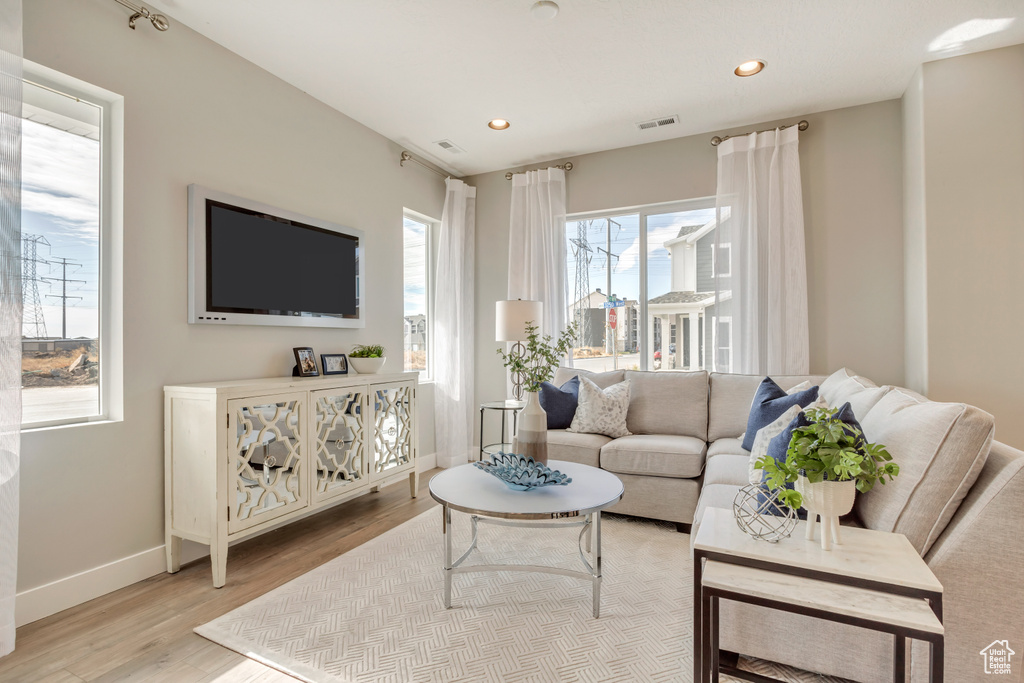 Living room featuring light hardwood / wood-style floors