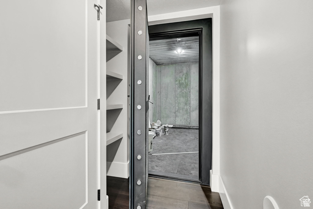 Interior space with wood finished floors